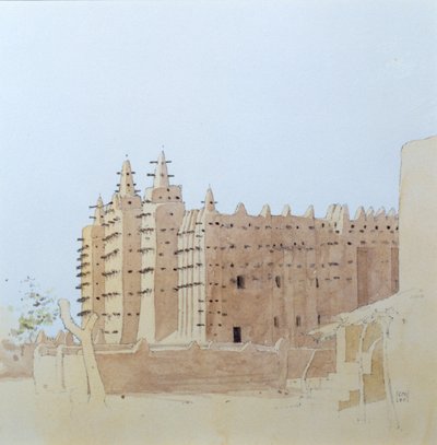 Djenne (Mali) Grote Moskee, Dinsdag, 2000 door Charlie Millar